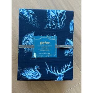 New Pottery Barn Harry Potter Patronus Glow-in-the-dark Sheet Set Queen